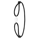 Lucardi - Dames Satijnen koordarmband initial - Staal - Armband - Cadeau - 22 cm - Zilverkleurig