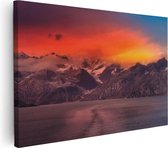 Artaza Canvas Schilderij Meer Bij De Bergen Bij Zonsondergang - 60x40 - Foto Op Canvas - Canvas Print