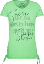 Soccx ® T-shirt met artwork en vetersluiting, Groen (M)