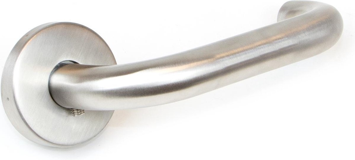 Emuca Klinken voor binnendeuren, met rozet D. 53 mm, U-vormig, Staal, satijnnikkel.