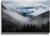 Walljar - Wolken Uitzicht - Muurdecoratie - Canvas schilderij