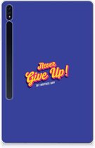 Backcover met foto Geschikt voor Samsung Galaxy Tab S7 Plus Tablet Hoes Never Give Up met doorzichte zijkanten