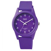 Q&Q-Dames horloge-Waterdicht-Lichtgewicht-Zachte silicone band-Paars-VS12J008