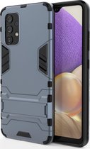 Mobigear Hoesje geschikt voor Samsung Galaxy A32 4G Telefoonhoesje Hardcase | Mobigear Armor Stand Backcover Shockproof met Standaard | Schokbestendig Galaxy A32 4G Telefoonhoesje | Anti Shock Proof - Marineblauw