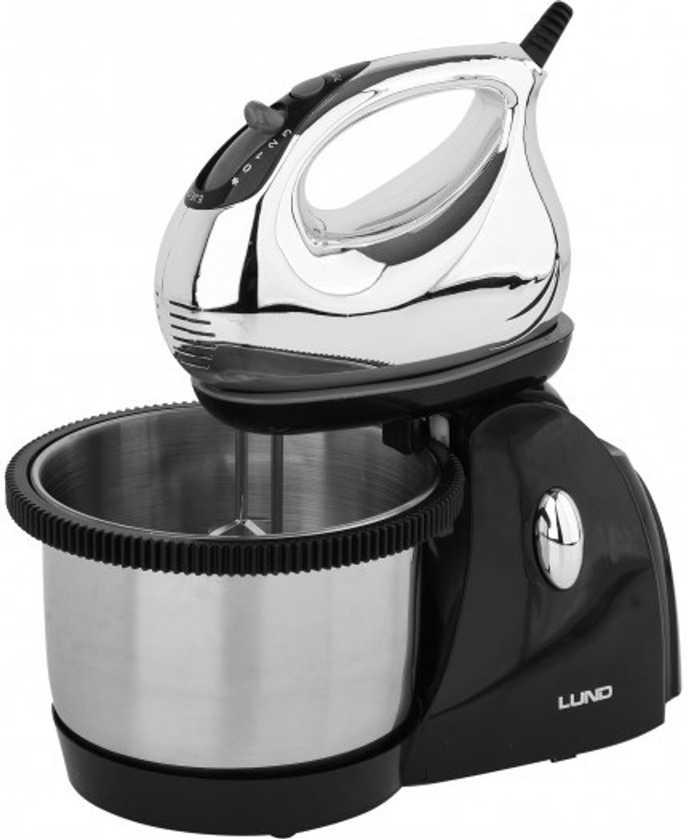 LUND Handmixer met RVS mengkom - 3 snelheidsniveaus - kom capaciteit: 3L - 250W