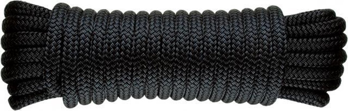 Luxe landvast U-rope 12mmx12m - Zwart