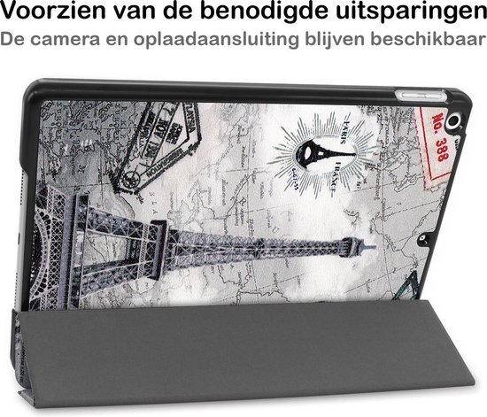 Étui iPad 10.2 2021 Étui de Luxe Book Case - Étui iPad 10.2 2021 - Tour Eiffel