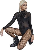 Fever Bodysuit -L- Sheer Skeleton Zwart