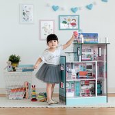 Teamson Kids Poppenhuis Voor 3.5" Poppen met 10 Accessoires - Accessoires Voor Poppen - Kinderspeelgoed - Turkoois/Zwart