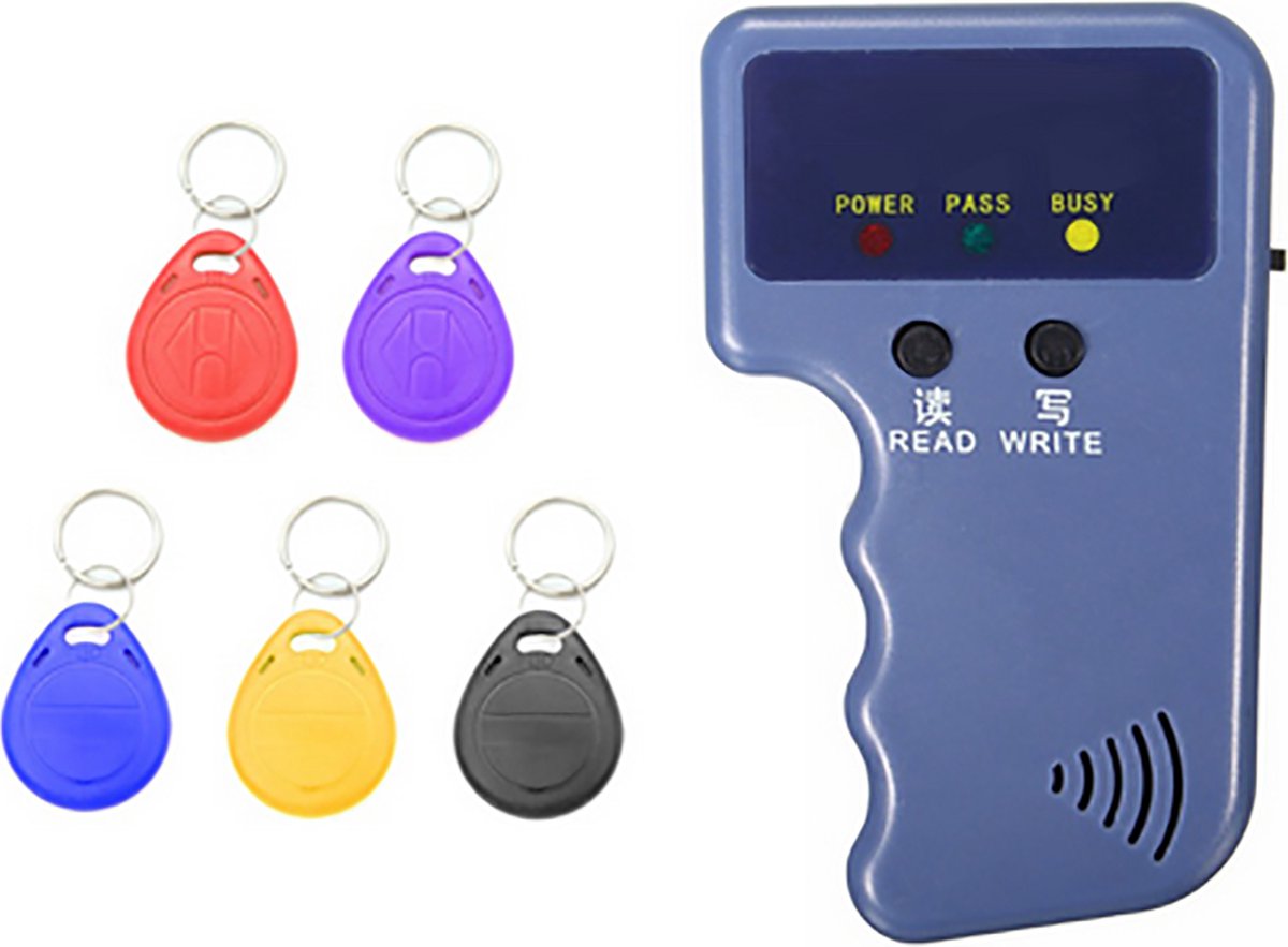 RFID 125KHz Tag duplicator inclusief 5 keys ID keyfobs programmeren
