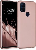 kwmobile telefoonhoesje voor OnePlus Nord N10 5G - Hoesje voor smartphone - Back cover in metallic roségoud