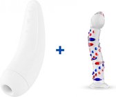 Satisfyer Curvy 2+ - Wit - Luchtdruk Vibrator + Glazen G-Spot Dildo