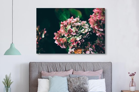 Toile Peinture Roses - Plante - Wit - 180x120 cm - Décoration murale XXL