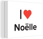 Canvas Schilderij I love - Noëlle - Meisje - 40x30 cm - Wanddecoratie