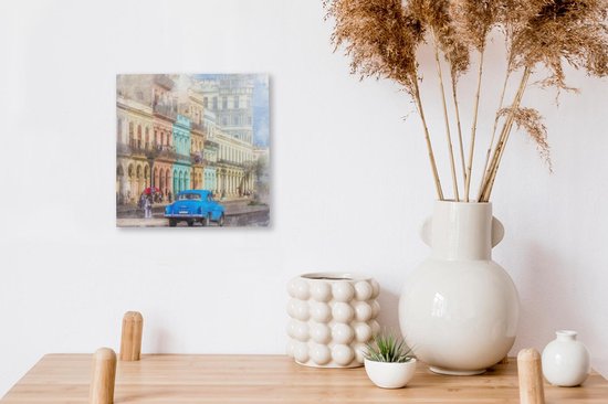 Toile Peinture Cuba - La Havane - Oldtimer - 20x20 cm - Décoration murale