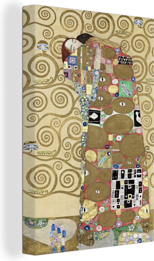 Canvas Schilderij El abrazo - Gustav Klimt - 60x90 cm - Wanddecoratie