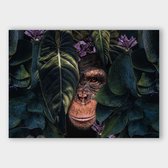 Poster Jungle Chimpanzee LS - Papier - Meerdere Afmetingen & Prijzen | Wanddecoratie - Interieur - Art - Wonen - Schilderij - Kunst