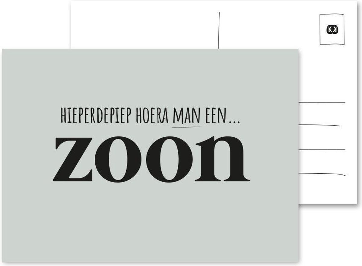 Hieperdepiep Hoera Man een Zoon ansichtkaart
