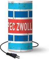Lamp PEC Zwolle - Zwolle - Voetbal - 33 cm hoog - Ø16 cm - Inclusief LED lamp