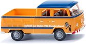 miniatuurauto VW T2 double cabin 1:87 oranje