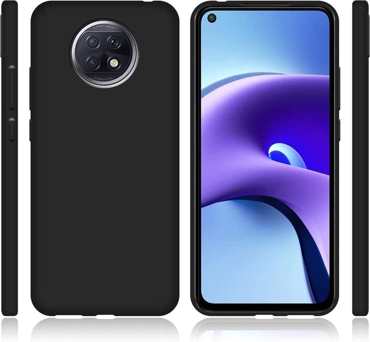 Silicone hoesje Geschikt voor: Xiaomi Redmi Note 9T - zwart