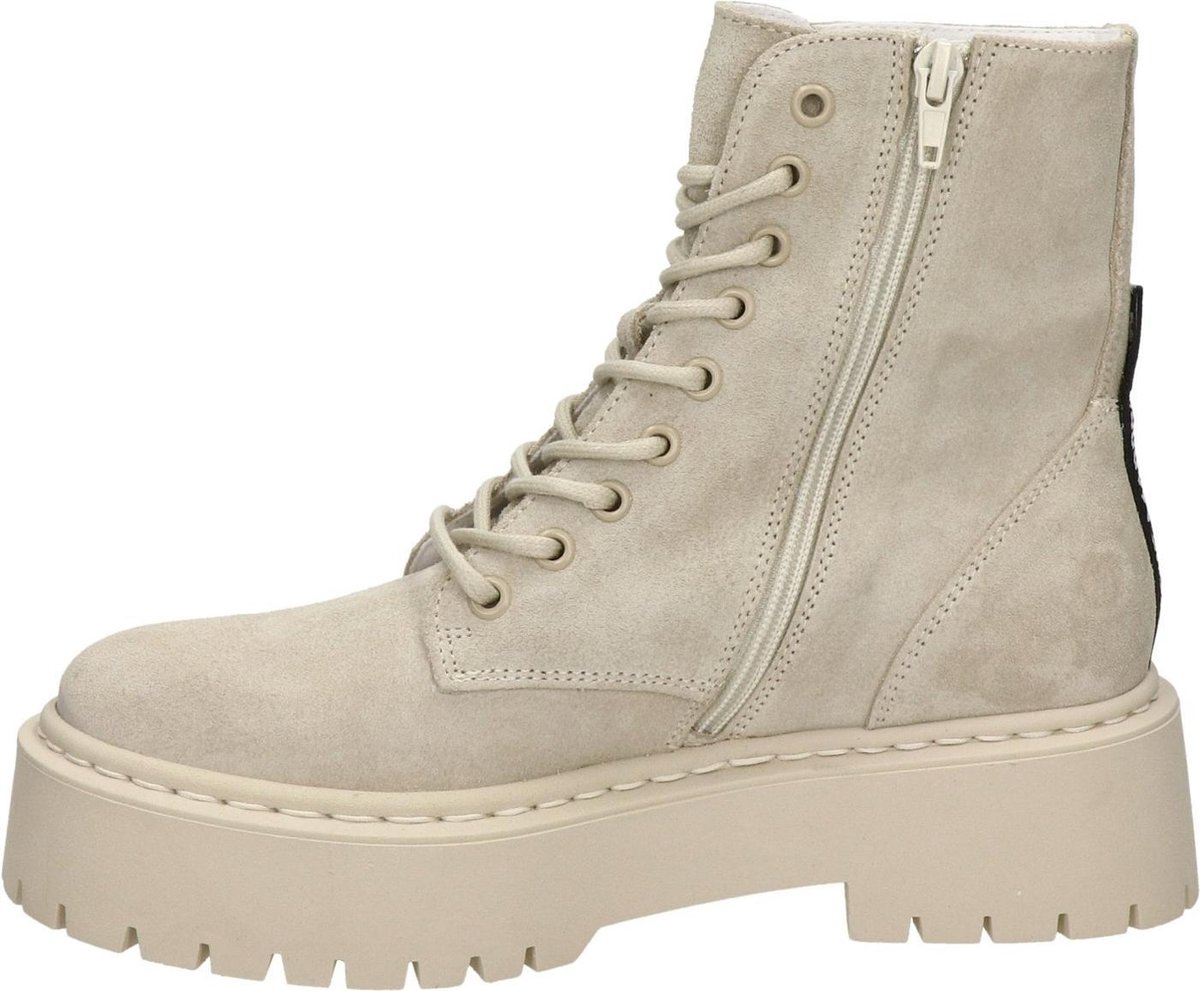 Steve Madden Skylar dames veterboot - Beige - Maat 40 | bol.com