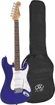 Guitare électrique SX - Guitare adulte - Guitare Stratocaster - Guitare électrique bleue - Guitare avec sac - Guitare électrique avec sac - Guitare de démarrage