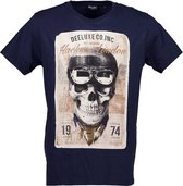 DEELUXE T-shirt met skull print CLEM Navy