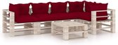 Medina 6-delige Loungeset met kussens pallet grenenhout