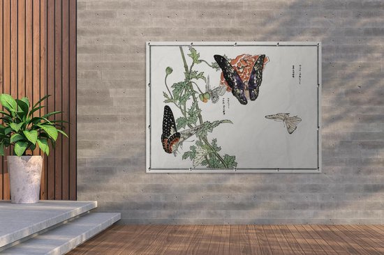 Décoration murale extérieure Papillon - Japon - Bloem - 160x120 cm - Toile de jardin - Poster extérieur