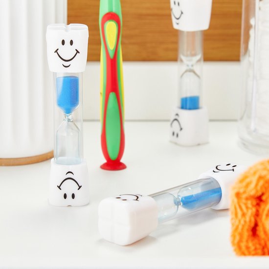 relaxdays se brosser les dents 40x sablier - set - 3 minutes - sablier  enfants - bleu