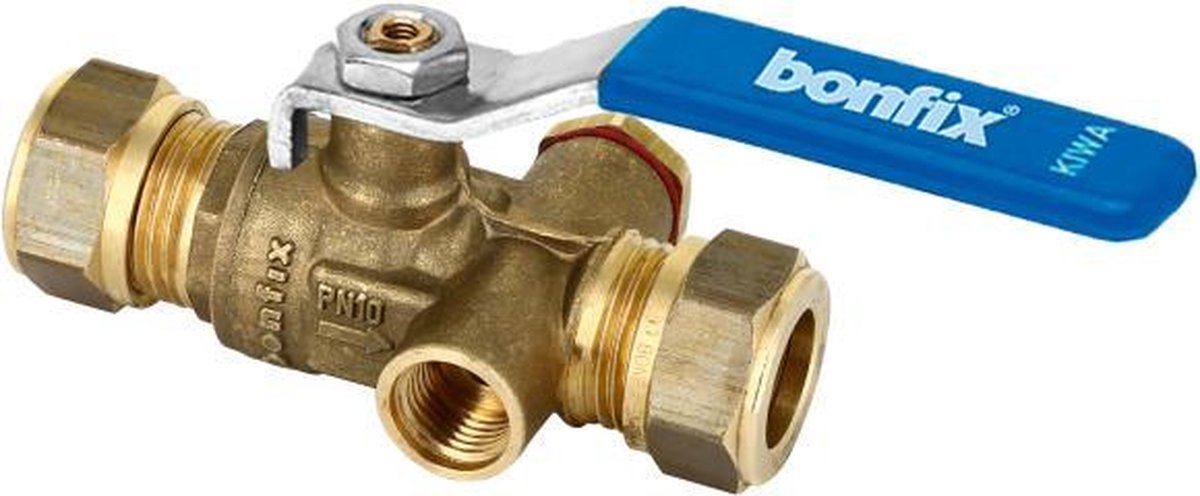 Bonfix knel stopkraan in kogeluitvoering 15x15 mm, messing