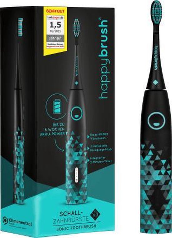 doorboren Victor Tot ziens Happy Brush V3 Elektrische Tandenborstel met Timer - 3 Standen - Zwart |  bol.com