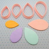 Uitsteekvormen polymeer klei - Set druppel medium (4 stuks)