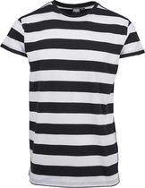 Urban Classics - Block Stripe Heren T-shirt - L - Zwart/Wit