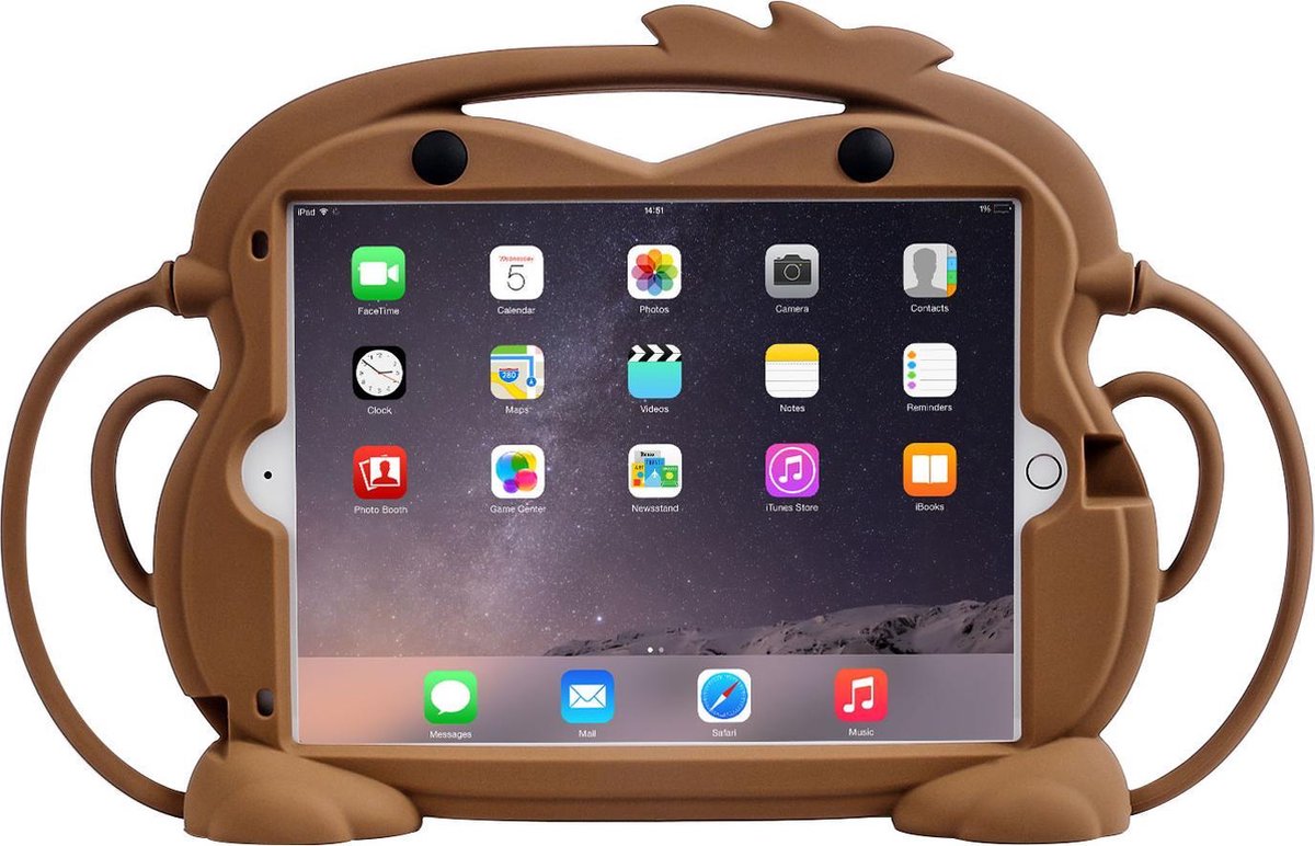 YONO iPad 2021 Hoes – 2020 / 2019 – 10.2 inch - Siliconen Tablet Case Kinderen met Handvaten en Standaard - Aap