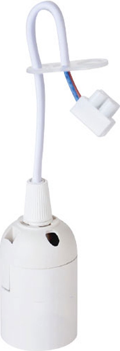 E27 Fitting/Houder - Verhuisfitting - Kunststof Wit 15cm Draad