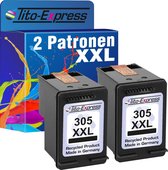 Set van 2x gerecyclede inkt cartridges voor HP 305XL 305 XXL Zwart