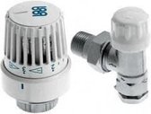Bonfix - thermosthatisch - radiatorventiel - haaks - 15 mm knel x 1 -2" bu.dr.