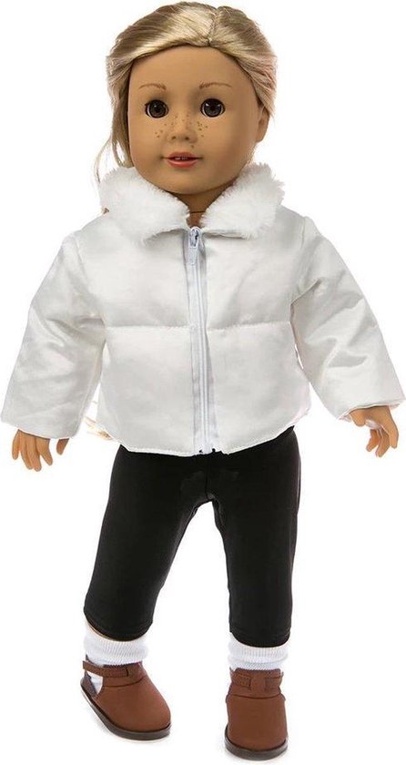 Dolldreams | Poppenkleding 43CM Witte jas en zwarte broek voor pop -  kleding geschikt... | bol.com