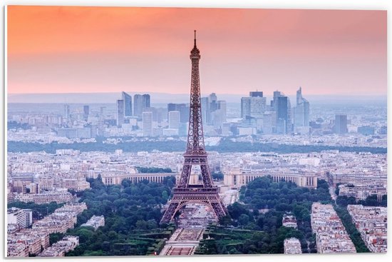 Forex - Uitzicht op Franse Stad Parijs - 60x40cm Foto op Forex