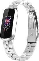 SmartphoneClip® Metaal schakel zilver Bandje geschikt voor Fitbit Luxe
