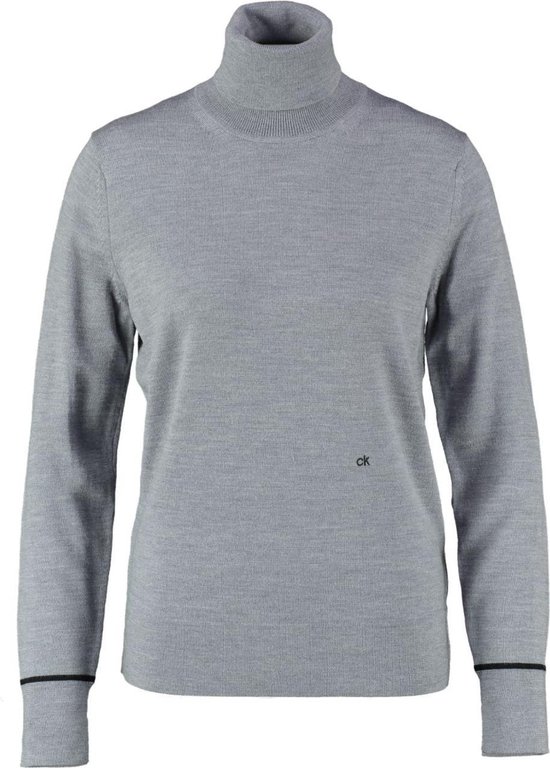 Pull col roulé femme en laine fine gris Calvin Klein - Taille XS | bol.com