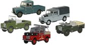 OXFORD Land Rover 5 CAR SET schaalmodel 1:76