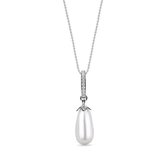 Spark Charm Zilveren Ketting met Witte Parelhanger