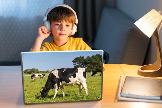 Sticker pour ordinateur portable - 14 pouces - Vache - Herbe - Animaux - Forêt