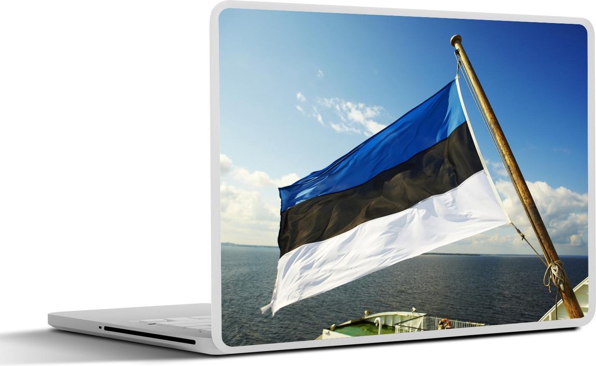 Afbeelding van product SleevesAndCases  Laptop sticker - 14 inch - De vlag van Estland op een veerboot