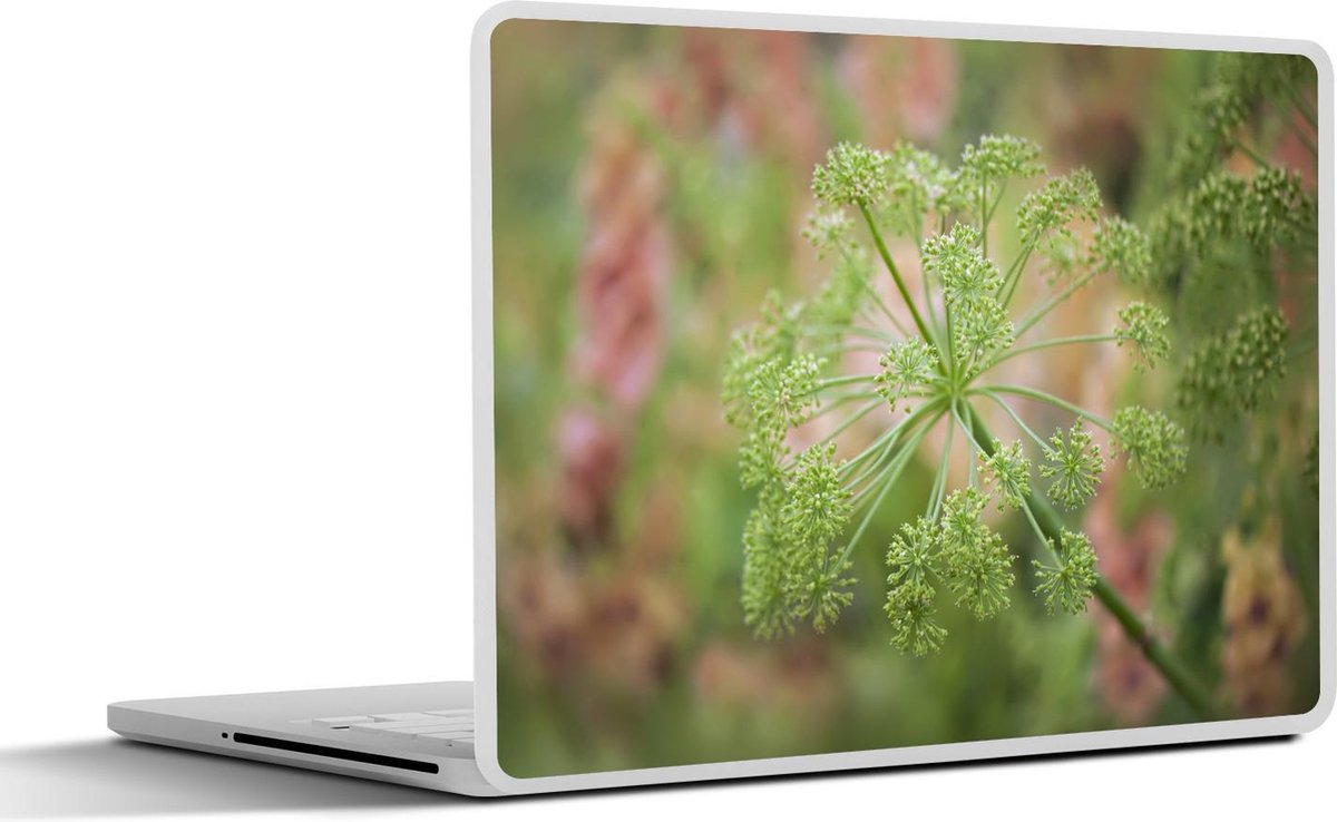 Afbeelding van product SleevesAndCases  Laptop sticker - 14 inch - De groene bloemen van de grote engelwortel