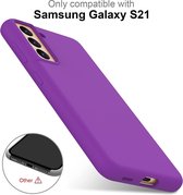 Samsung S21 Ultra hoesje - S21 Ultra hoesje Dark Paars - Samsung Galaxy S21 Ultra hoesje Nano Liquid siliconen Backcover- hoesje Samsung S21 Ultra