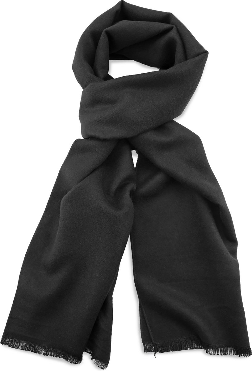 JB Collection - Sjaals - unisex sjaal viscose zwart langwerpig - zwart